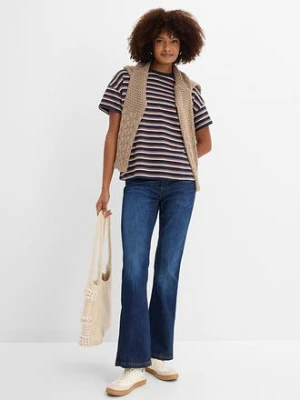 Dżinsy o kroju bootcut, high waist, z wygodnym paskiem bonprix