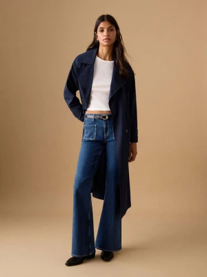 Dżinsy o kroju flare z dżetami ciemnoniebieski - Teen - - MANGO TEEN