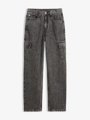 Dżinsy o kroju loose fit, z regulowanym pasem, straight bonprix