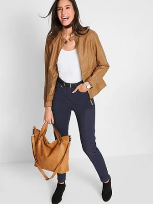 Dżinsy o kroju slim fit, mid waist, z wygodnym paskiem bonprix