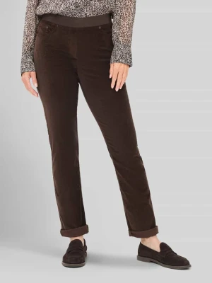 Dżinsy o kroju slim fit z mieszanki bawełny i wiskozy model 'Pamina' Raphaela By Brax Ciemnobrązowy