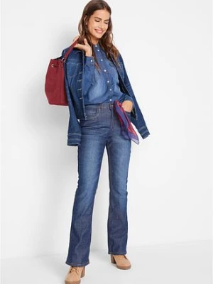 Dżinsy ocieplane bootcut, wysoki stan bonprix