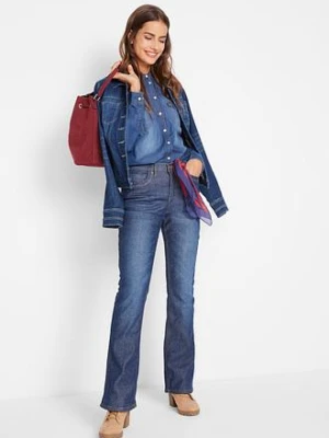 Dżinsy ocieplane bootcut, wysoki stan bonprix