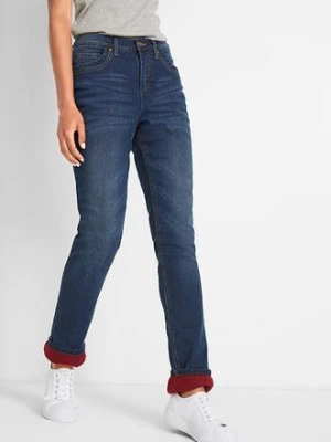 Dżinsy ocieplane, high waist, straight bonprix