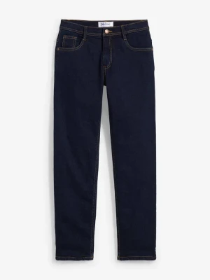 Dżinsy ocieplane z podszewk z derseju, regular fit, straight BonPrix niebieski