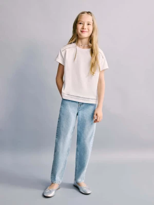 Dżinsy paperbag średni niebieski - Dzieci - - MANGO KIDS