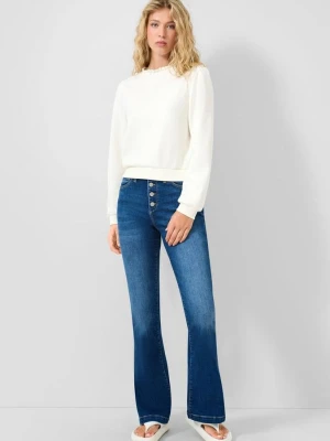 Dżinsy Reena / slim fit / wysoki stan / rozszerzana nogawka QS niebieski
