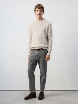 Dżinsy regular fit cropped szary denim - Mężczyzna - MANGO MAN
