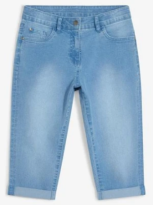 Dżinsy rybaczki mid waist z regulowaną talią bonprix