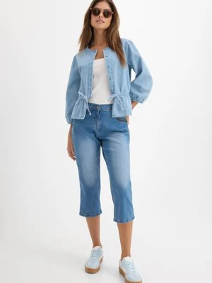 Dżinsy rybaczki Slim Fit, mid waist, bawełna bonprix