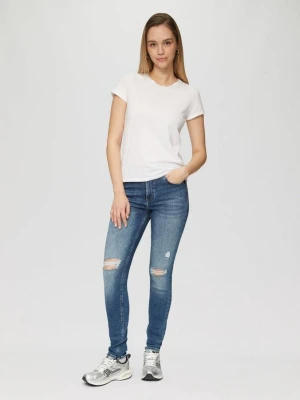 Dżinsy Sadie / Skinny Fit / High Rise / Skinny Leg / Superstretch / Destroyed Details QS niebieski