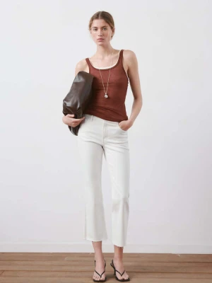 Dżinsy Sienna flare crop biały - Kobieta - - MANGO