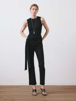 Dżinsy Sienna flare crop black denim - Kobieta - - MANGO