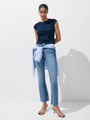 Dżinsy Sienna flare crop średni niebieski - Kobieta - - MANGO