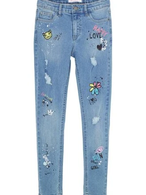 Dżinsy skinny, mid waist BonPrix niebieski