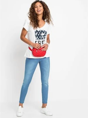 Dżinsy Skinny, mid waist, krótsze nogawki bonprix