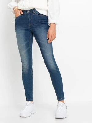 Dżinsy Skinny, mid waist, krótsze nogawki bonprix