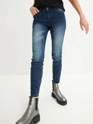 Dżinsy Skinny, mid waist, krótsze nogawki bonprix