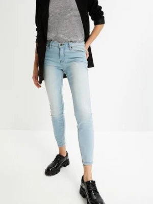 Dżinsy Skinny, mid waist, krótsze nogawki bonprix