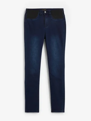 Dżinsy Skinny, mid waist, ze stretchem BonPrix niebieski