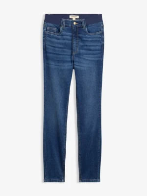Dżinsy Skinny z wysokim stanem, wygodna talia BonPrix niebieski