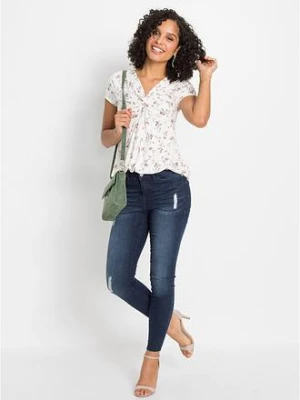 Dżinsy skinny ze średnim stanem, krótsza nogawka bonprix