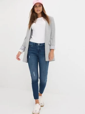 Dżinsy skinny ze średnim stanem, krótsza nogawka bonprix