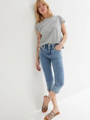 Dżinsy Skinny ze stretchem, mid waist, dł. za kolano bonprix