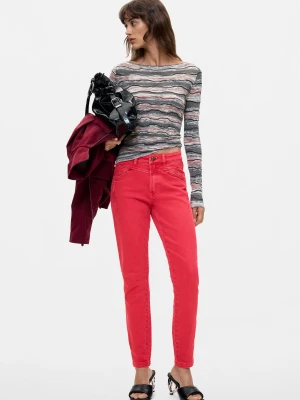 Dżinsy slim Desigual czerwony
