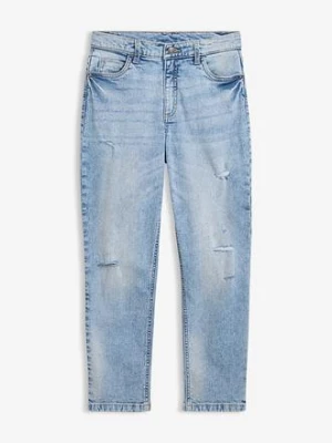 Dżinsy, straight, mid waist, cropped bonprix