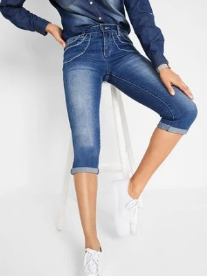 Dżinsy straight, mid waist, cropped bonprix