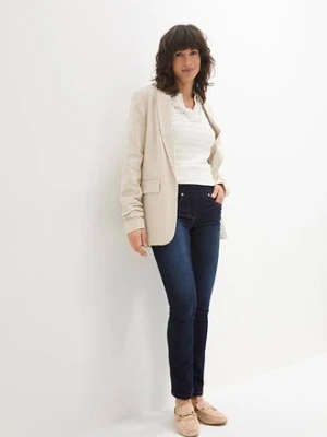 Dżinsy straight, mid waist, super stretch, z wygodnym paskiem bonprix