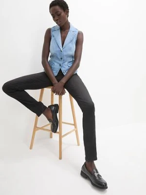 Dżinsy straight, mid waist, super stretch, z wygodnym paskiem bonprix