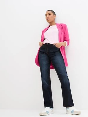 Dżinsy straight, mid waist, z wygodnym paskiem bonprix