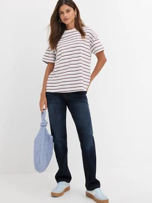 Dżinsy straight, mid waist, z wygodnym paskiem bonprix