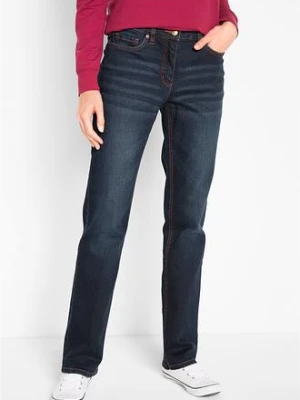 Dżinsy straight, mid waist, z wygodnym paskiem bonprix