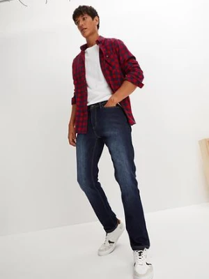 Dżinsy termiczne regular fit, prosta nogawka, z ocieplaną stroną wewnętrzną bonprix