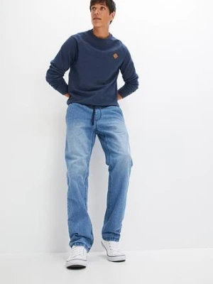 Dżinsy termiczne regular fit z gumką w talii, na podszewce z flaneli, prosta nogawka bonprix