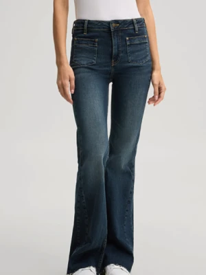 Dżinsy typu bootcut w kolorze ciemnoniebieskim, wykończone efektem sprania JOOP!