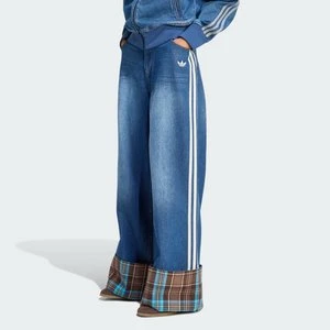 DŻINSY VINTAGE WIDE LEG JEANS WITH CHECKED SEAM Adidas
