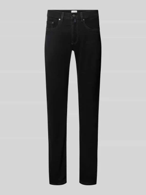 Dżinsy w kroju regular fit z detalem z logo Model 'Lyon' Pierre Cardin Czarny