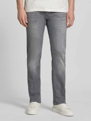 Jeansy w kroju regular fit z efektem znoszenia model 'Lyon' Pierre Cardin