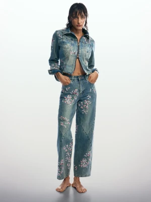 dżinsy w kwiaty Desigual