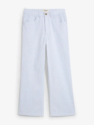Dżinsy Wide Leg, high waist, cropped BonPrix biały