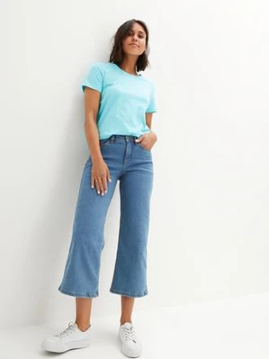 Dżinsy Wide Leg, mid waist, cropped bonprix