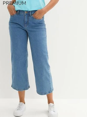 Dżinsy Wide Leg, mid waist, cropped bonprix