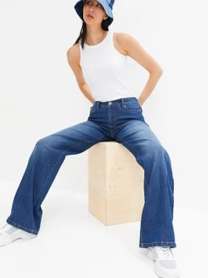 Dżinsy wide leg, mid waist, ze stretchem bonprix