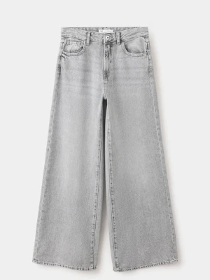 Dżinsy z niskim stanem wideleg szary denim - Teen - - MANGO TEEN