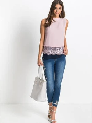 Jeansy skinny, średni stan, krótsza nogawka bonprix