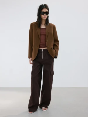 Dżinsy z kieszeniami cargo śliwkowy - Kobieta - - MANGO